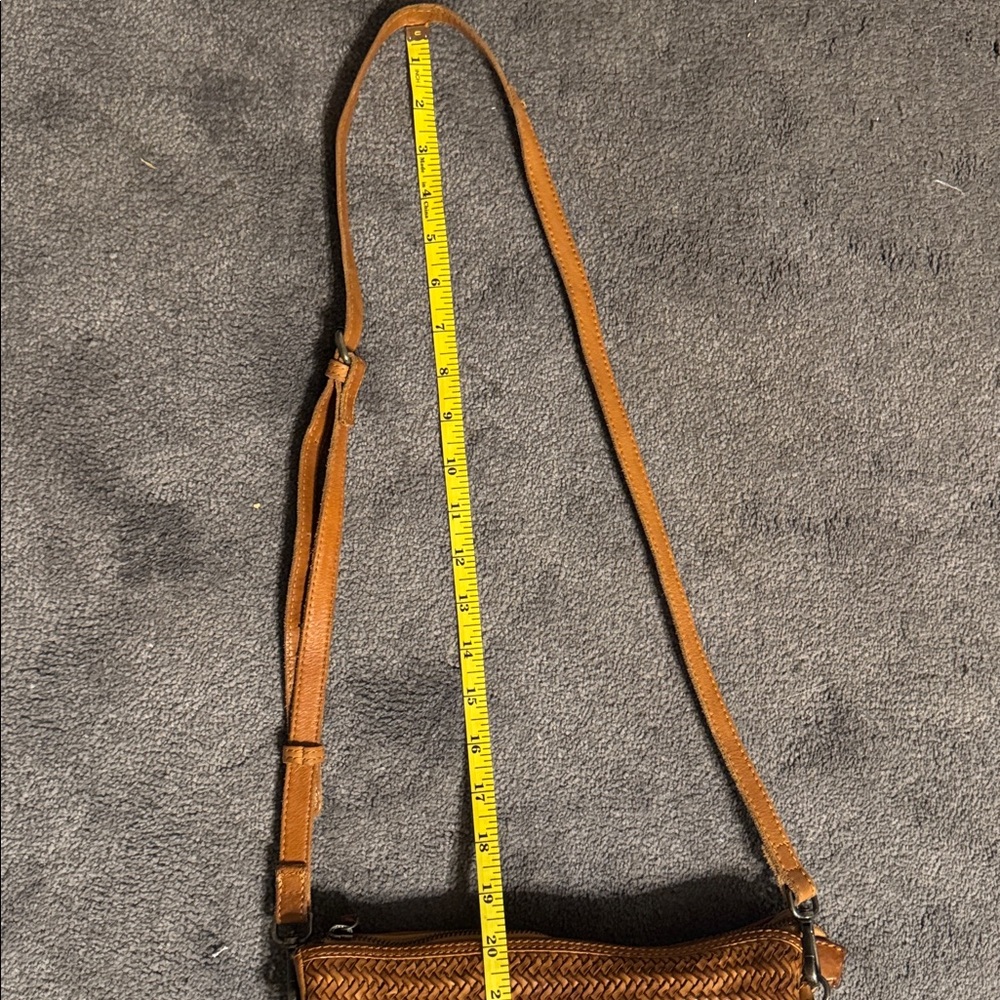 Woven Brown Leather Crossbody Bag - Picture 6 of 9
